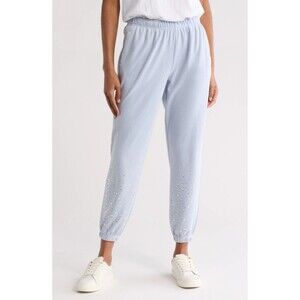 Wildfox Emmy Cloud Wash Embellished Sweatpants, Blue Blizzard - Small